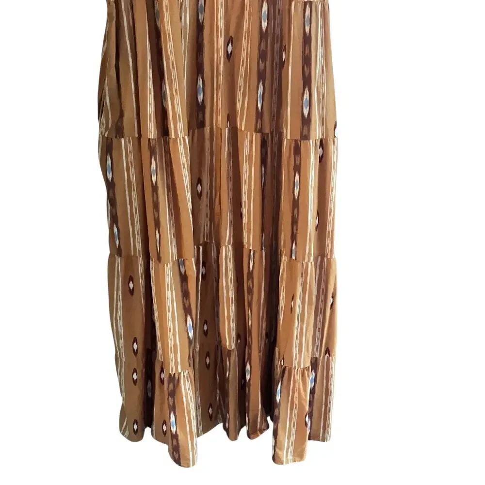 Sonoma Maxi Dress Plus Size 2X Aztec Southwestern Tiered Pockets Festival Boho - Picture 5 of 10